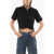 John Richmond Cropped Aicardi Polo With Ton-Sur-Ton Embroidery Black