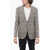 CORNELIANI Blended Linen Blazer With Check Motif Brown