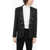 Balmain Double-Breasted Wool Blend Blazer With Satin Lapel Black