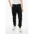 Balmain Cotton Biker Sweatpants With Lamè Print Black