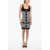 Balmain Hounstooth Knitted Minidress With Logoed Buttons Black & White