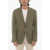 CORNELIANI Solid Color Stretch Cotton Circle 2-Button Blazer Green