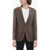 CORNELIANI Linen Blend Unlind Blazer With Flap Pocket Brown