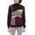 CORNELIANI Cashmere Turtleneck Sweater With Multicolored Brand Burgundy