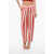 Balmain Striped Pants With Drawstings Red