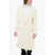 Balmain Wool Blend Slim Fit Coat With Padded Shoulders White