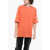 Balmain Cotton Oversized T-Shirt With Printed Logo Orange