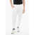 Balmain Brushed Cotton Biker Sweatpants With Cuffs White