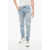 Balmain Light Wash Tapered Fit Biker Denims 16Cm Light Blue