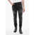 Balmain Slim Fit Biker Denims With Logoed Cuffs 15Cm Black