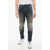 Balmain Vintage Washed Biker Denims With Elastic Waistband 15Cm Blue