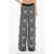 Balmain Wide-Fit Pants With Geometric Pattern Black & White