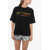 Balmain Loose-Fit T-Shirt With Terry Cotton Logo Black