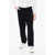 Balmain Viscose Cropped Fit Pants With Cuffs Black