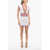 Balmain V Neck Knitted Minidress With See Through Details White