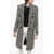 Balmain Houndstooth Patterned Tweed Coat With Velour Buttons Black & White