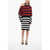 Balmain Knitted Cut-Out Dress With Striped Pattern Multicolor