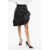 Balmain Asymmetric Leather Miniskirt With Logoed Belt Black