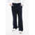 Balmain Twill Virgin Wool Straight Fit Pants With Elastic Waistband Blue