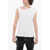 Balmain Ribbed Cotton Tank Top With Cut-Out White