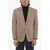 CORNELIANI Silk Mantua 2-Button Blazer With Flap Pockets Beige