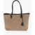 Prada Canvas Tote Bag With Contrasting Edges And Handles Beige