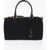 Prada Canvas Bowler Bag With Leather Handles Black