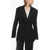 Balmain Satin Lapel Deconstructed Wrap Blazer Black