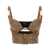 Versace Brown Bustier Top With Medusa And Cut-Out In Canvas Woman Beige