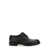 Dolce & Gabbana 'Altavilla' Black Derby Lace-Up Shoes With Metal Dg Logo On Heel In Brushed Leather Man Black