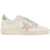 Golden Goose 'Nappa Ball Star Sneakers In WHITE/MOONLIGHT PINK/NILE GREEN