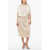 Maison Margiela Mm6 Satin Cape Dress With Belt Pink