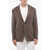 CORNELIANI Linen Blend Unlind Blazerwith Patch Pocket Brown