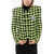 Balmain Neon Houndstooth Tweed Jacket With Velvet Buttons Yellow