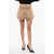 Balmain Wrapped Layered Crepe-De-Chine Mini Skirt Beige