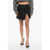 Balmain Quilted Leather Mini Skirt Black