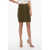 Balmain Knitted Miniskirt With Front Full Zip Military Green