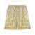 Versace Versace Barocco Print Silk Shorts Gold