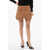 Balmain Wrapped Layered Leather Mini Skirt Beige