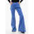 Balmain Wide-Leg Flared Denims With Embroidered Logo Blue