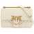 Pinko Mini Love Bag One Chevron BIANCO SETA-ANTIQUE GOLD