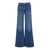 MOTHER 'The Twisted Sneak Fray' Blue Five-Pocket Jeans With Bleached Effect In Cotton Blend Woman BLUE