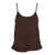 PLAIN Brown Top With Spaghetti Straps In Satin Woman BROWN