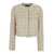 Versace Beige Cropped Jacket With Medusa Head Motif Button In Tweed Woman Beige