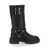 TWINSET Black Ankle Boots With Logo Buckles In Eco-Leather Woman Black