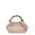 Ganni 'Ganni Bou' Beige Handbag With Butterfly Logo And Hand-Braided Strands In Leather Woman GREY