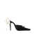 Magda Butrym Magda Butrym Flowers Heel Mules Satin Shoes Black