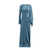 Alberta Ferretti Long Blue Dress With Draped Detail In Silk Woman BLUE