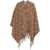 Blugirl Jacquard poncho with monogram Brown