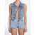 Alexander Wang Cropped Vest With Bows And Crystals BLUE